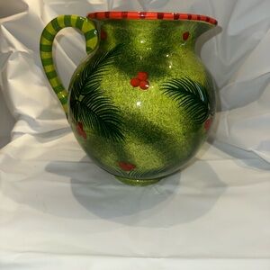 Department 56 Green and Red Holiday Pitcher